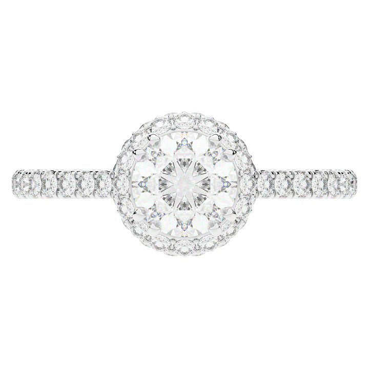 1.90CT.TW ROUND LAB DIAMOND HALO ENGAGEMENT RING - Nazarelle