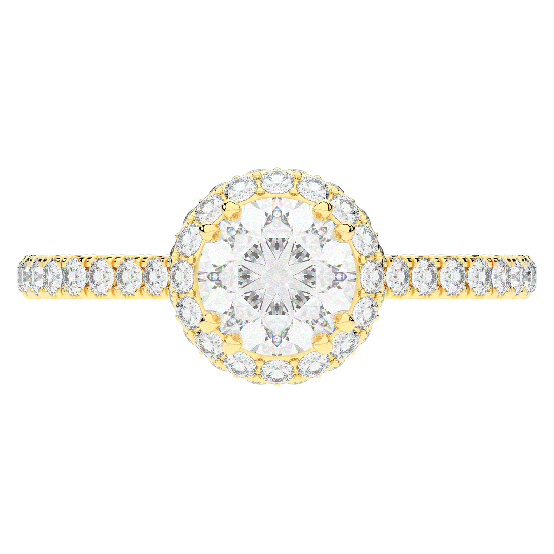1.90CT.TW ROUND LAB DIAMOND HALO ENGAGEMENT RING - Nazarelle
