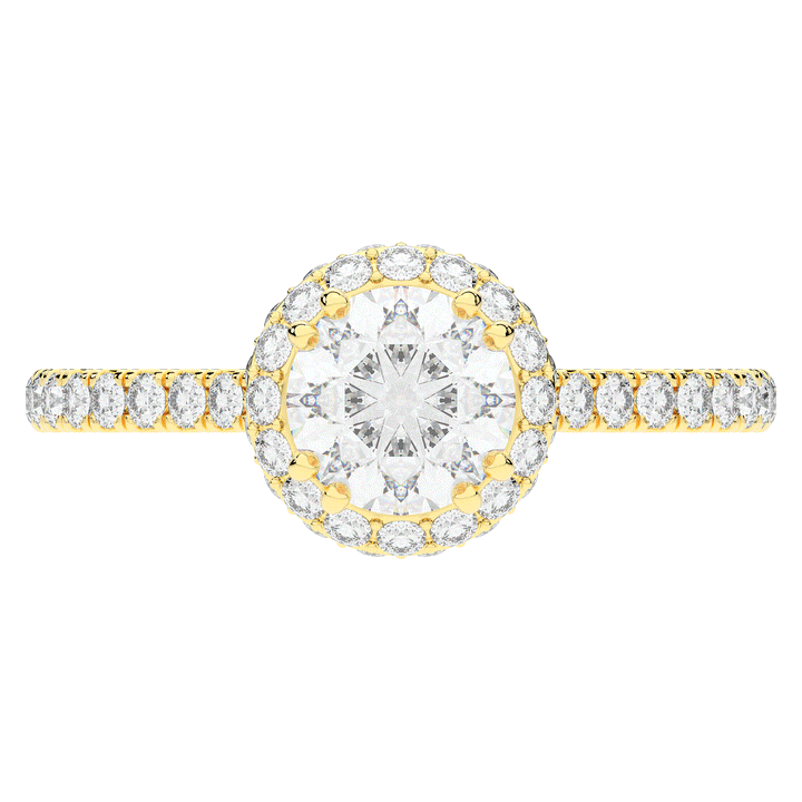 1.90CT.TW ROUND LAB DIAMOND HALO ENGAGEMENT RING - Nazarelle