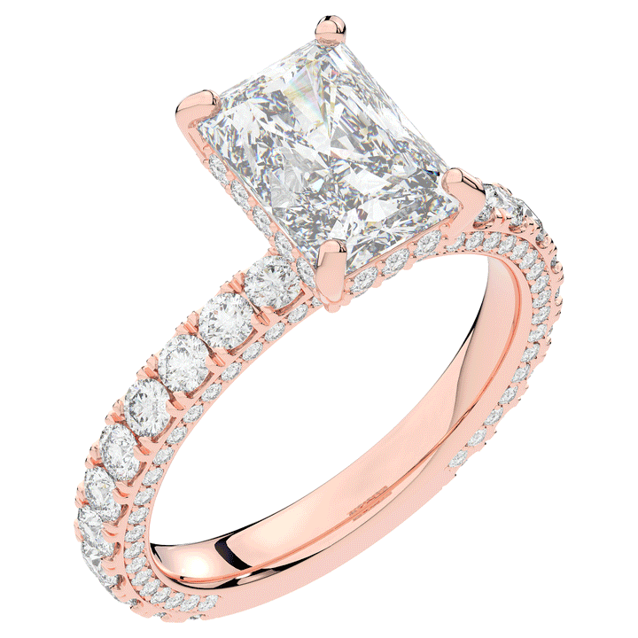 3.00CT.TW RADIANT LAB DIAMOND ENGAGEMENT RING - Nazarelle