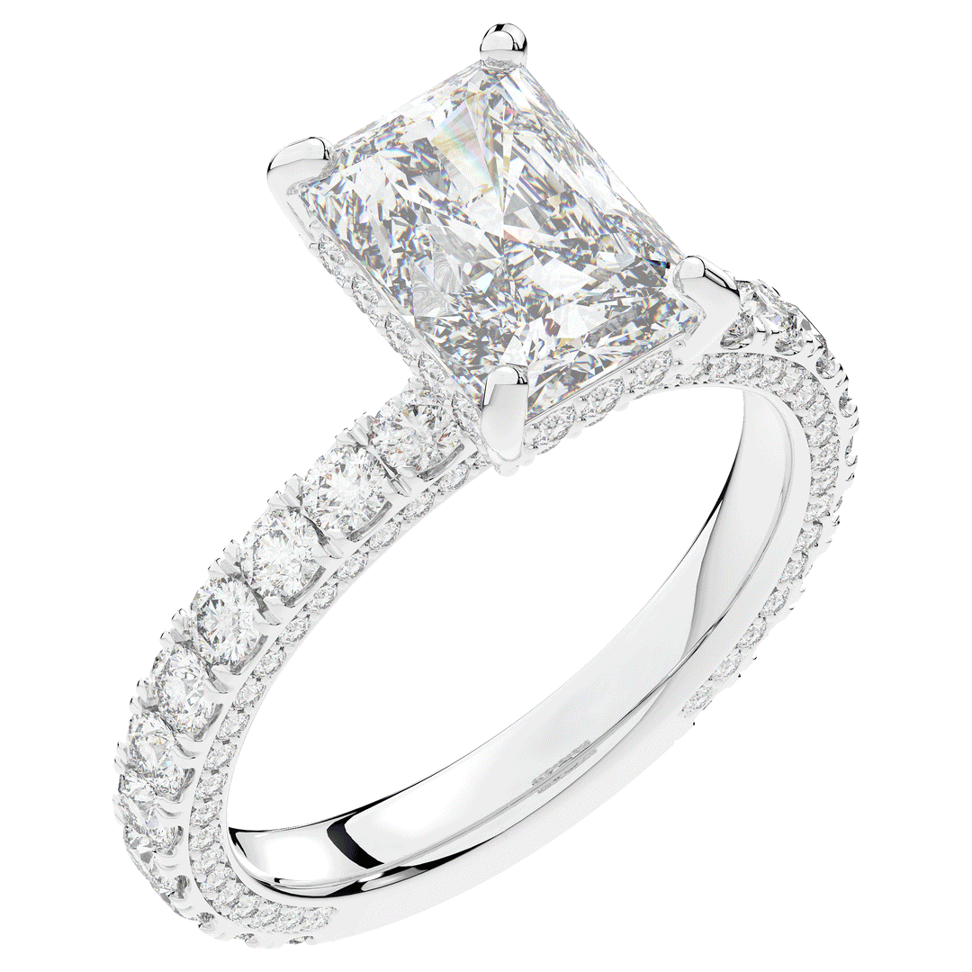 3.00CT.TW RADIANT LAB DIAMOND ENGAGEMENT RING - Nazarelle