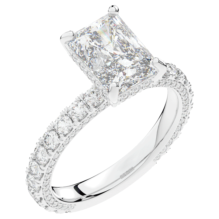 3.00CT.TW RADIANT LAB DIAMOND ENGAGEMENT RING - Nazarelle