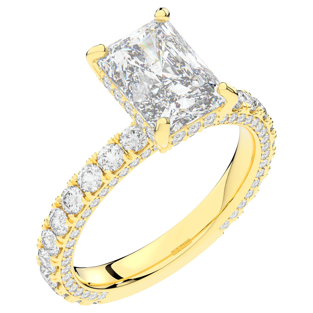 3.00CT.TW RADIANT LAB DIAMOND ENGAGEMENT RING - Nazarelle