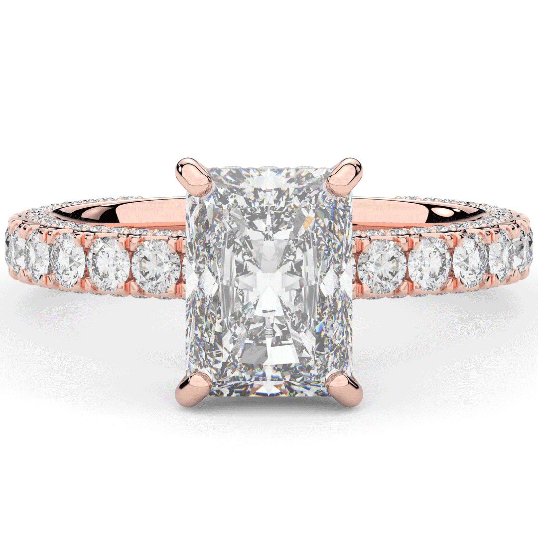 3.00CT.TW RADIANT LAB DIAMOND ENGAGEMENT RING - Nazarelle