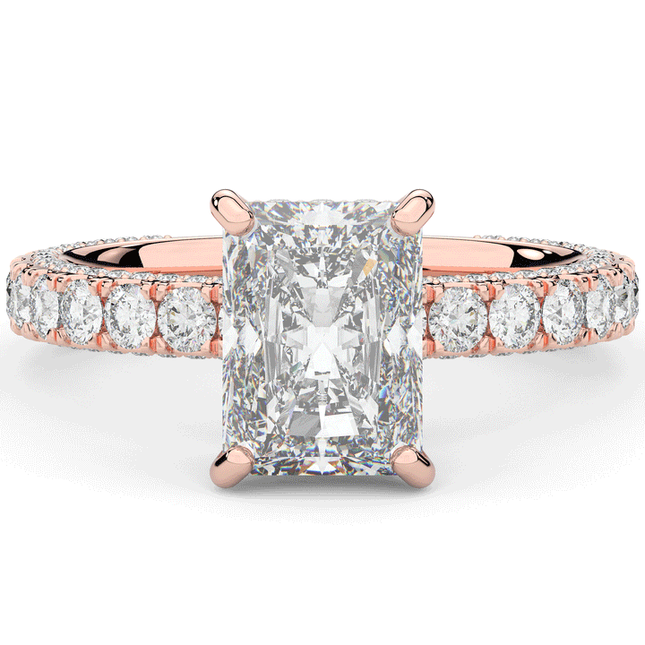 3.00CT.TW RADIANT LAB DIAMOND ENGAGEMENT RING - Nazarelle