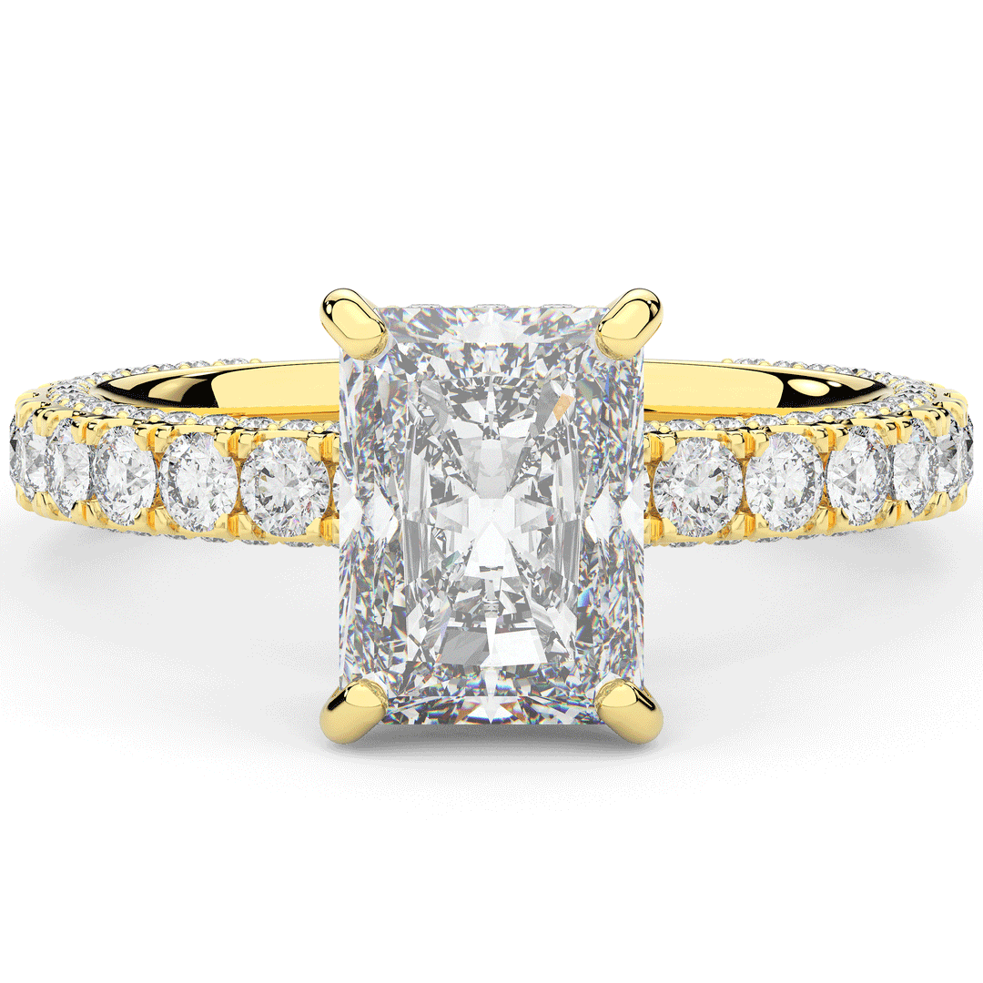 3.00CT.TW RADIANT LAB DIAMOND ENGAGEMENT RING - Nazarelle