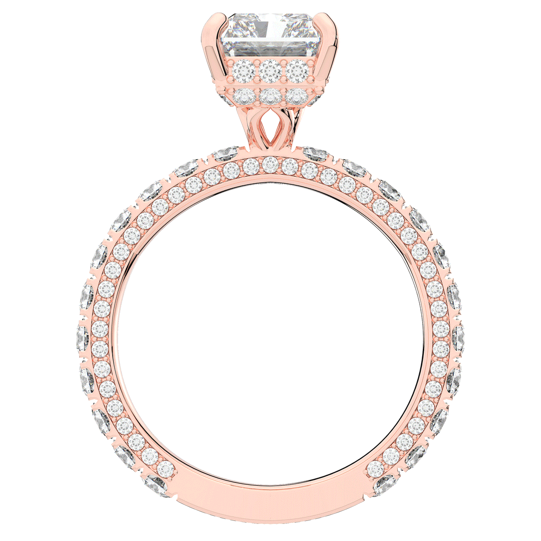 3.00CT.TW RADIANT LAB DIAMOND ENGAGEMENT RING - Nazarelle