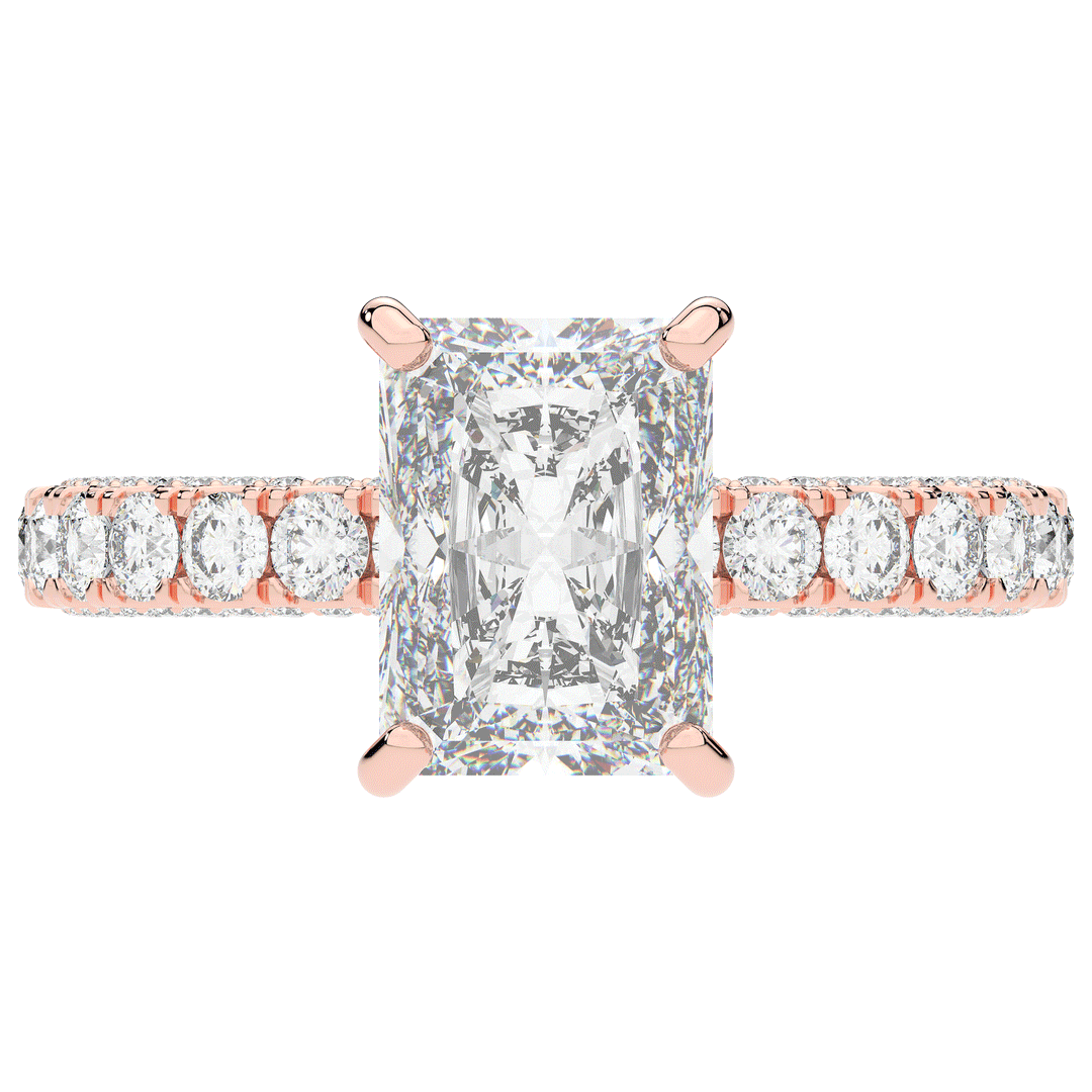 3.00CT.TW RADIANT LAB DIAMOND ENGAGEMENT RING - Nazarelle
