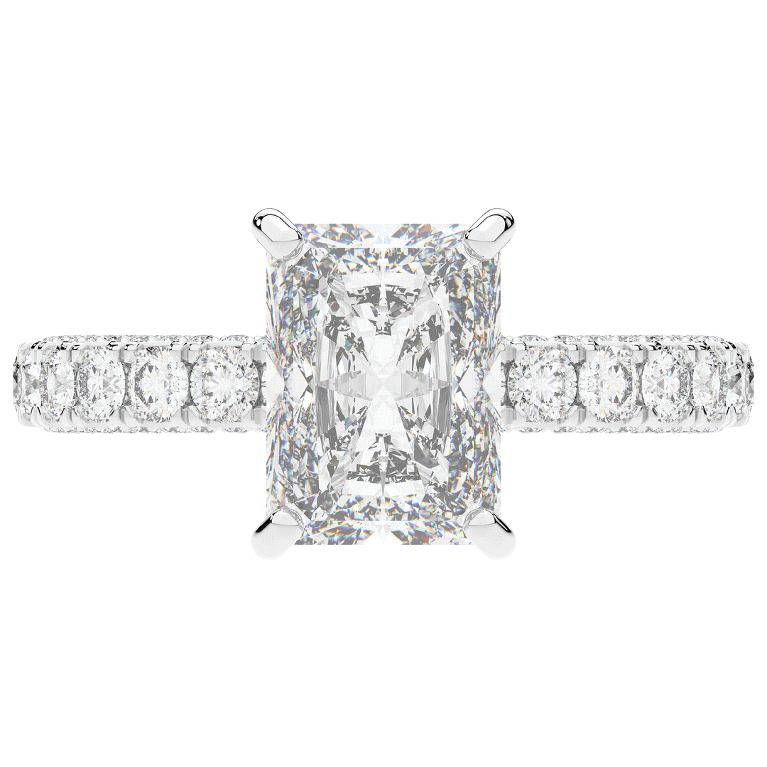 3.00CT.TW RADIANT LAB DIAMOND ENGAGEMENT RING - Nazarelle