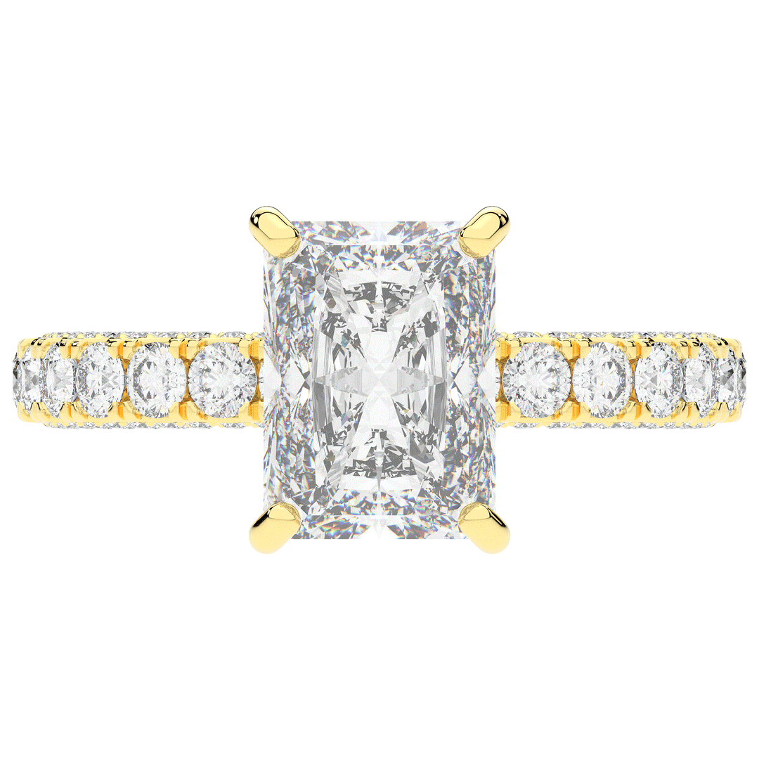 3.00CT.TW RADIANT LAB DIAMOND ENGAGEMENT RING - Nazarelle