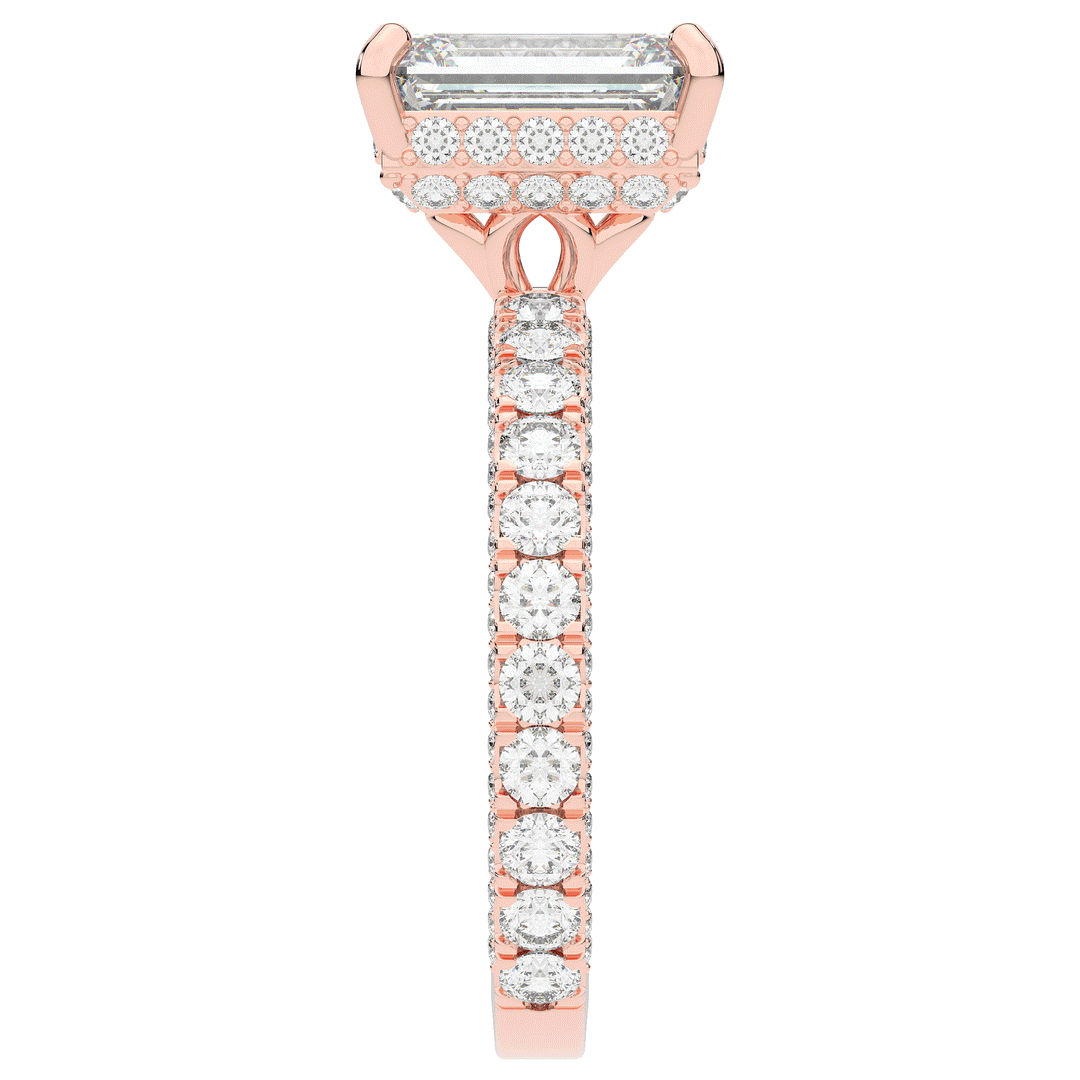 3.00CT.TW EMERALD CUT LAB DIAMOND ENGAGEMENT RING - Nazarelle