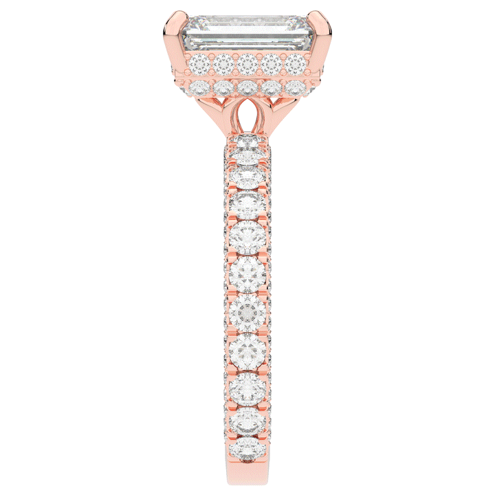 3.00CT.TW EMERALD CUT LAB DIAMOND ENGAGEMENT RING - Nazarelle