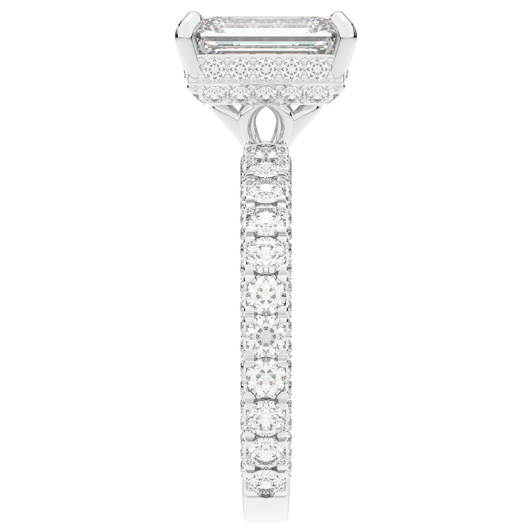 3.00CT.TW EMERALD CUT LAB DIAMOND ENGAGEMENT RING - Nazarelle