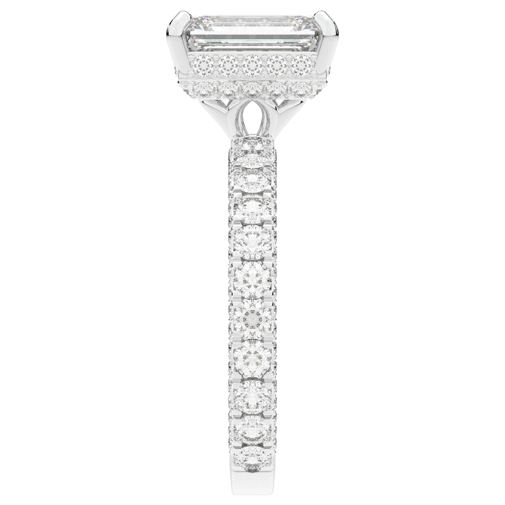 3.00CT.TW EMERALD CUT LAB DIAMOND ENGAGEMENT RING - Nazarelle