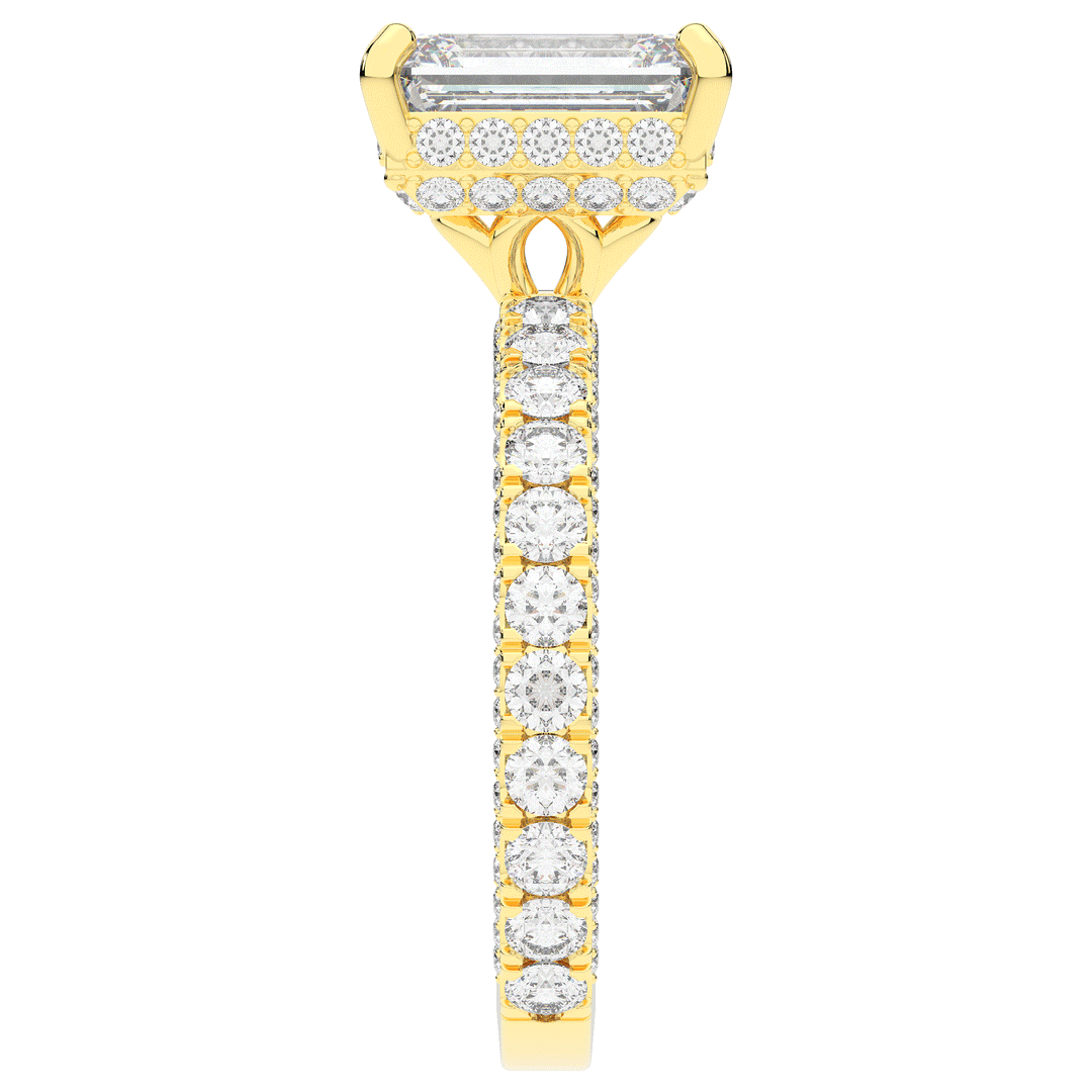 3.00CT.TW EMERALD CUT LAB DIAMOND ENGAGEMENT RING - Nazarelle