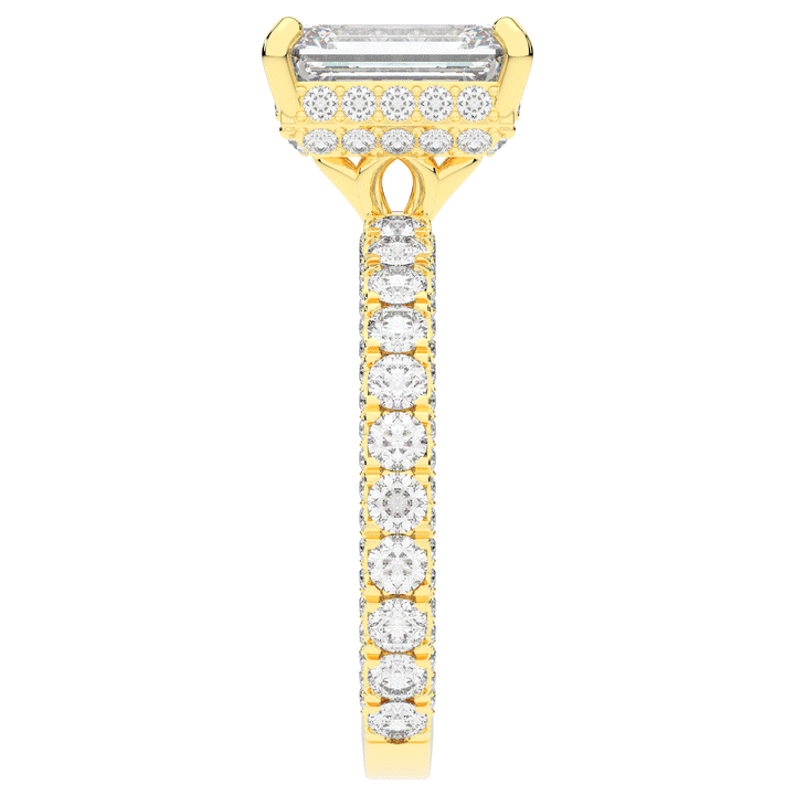 3.00CT.TW EMERALD CUT LAB DIAMOND ENGAGEMENT RING - Nazarelle