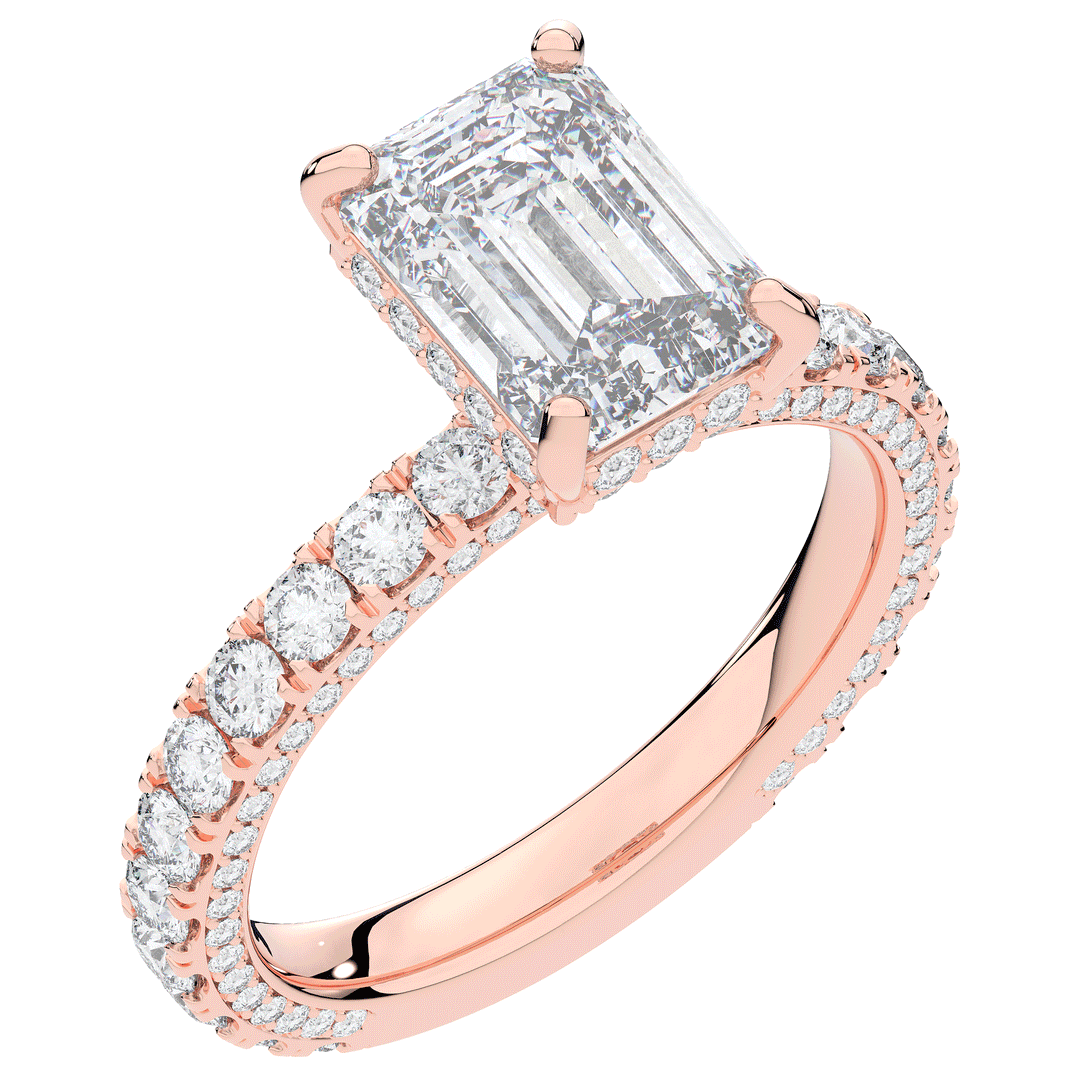 3.00CT.TW EMERALD CUT LAB DIAMOND ENGAGEMENT RING - Nazarelle
