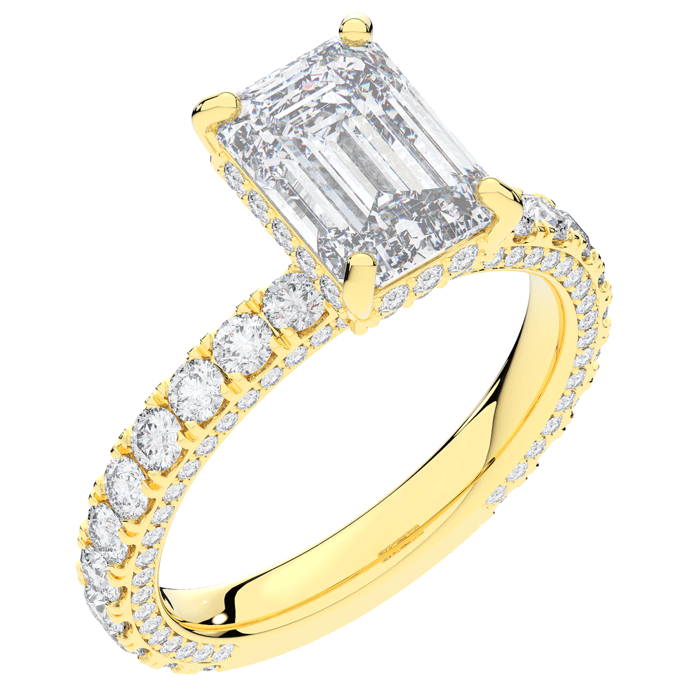 3.00CT.TW EMERALD CUT LAB DIAMOND ENGAGEMENT RING - Nazarelle