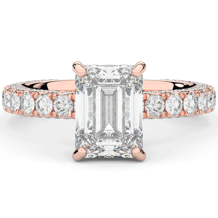 3.00CT.TW EMERALD CUT LAB DIAMOND ENGAGEMENT RING - Nazarelle