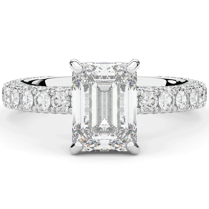 3.00CT.TW EMERALD CUT LAB DIAMOND ENGAGEMENT RING - Nazarelle
