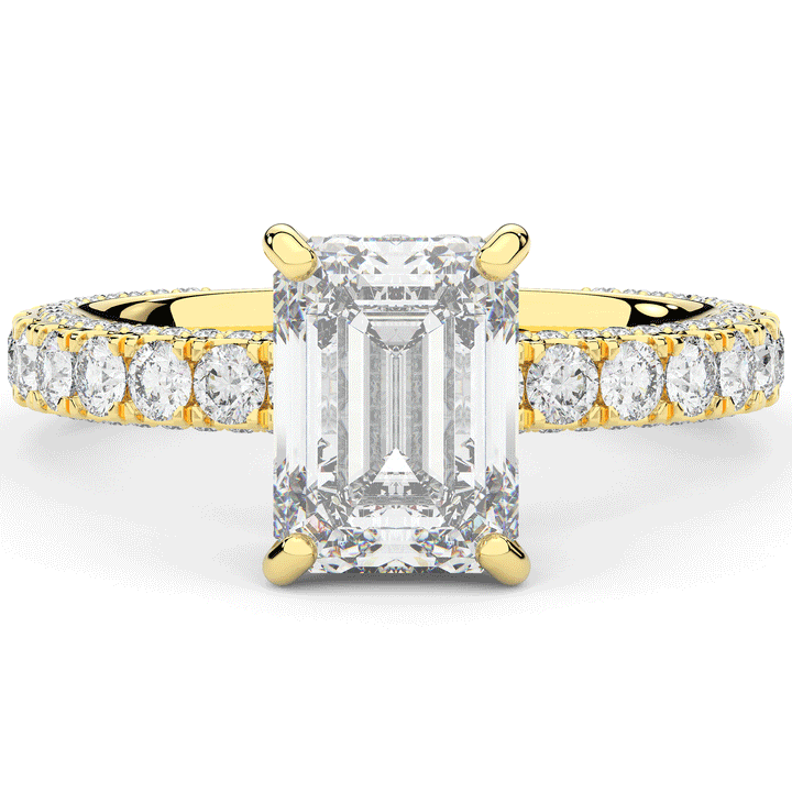 3.00CT.TW EMERALD CUT LAB DIAMOND ENGAGEMENT RING - Nazarelle