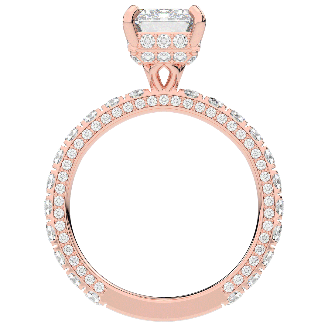 3.00CT.TW EMERALD CUT LAB DIAMOND ENGAGEMENT RING - Nazarelle