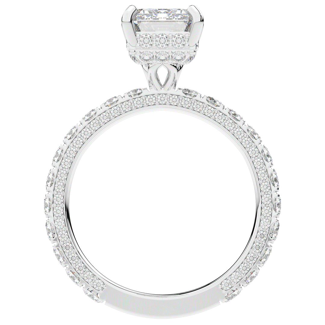 3.00CT.TW EMERALD CUT LAB DIAMOND ENGAGEMENT RING - Nazarelle