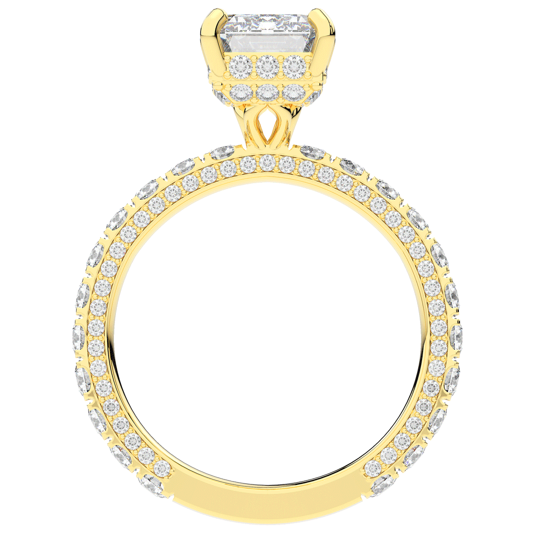 3.00CT.TW EMERALD CUT LAB DIAMOND ENGAGEMENT RING - Nazarelle