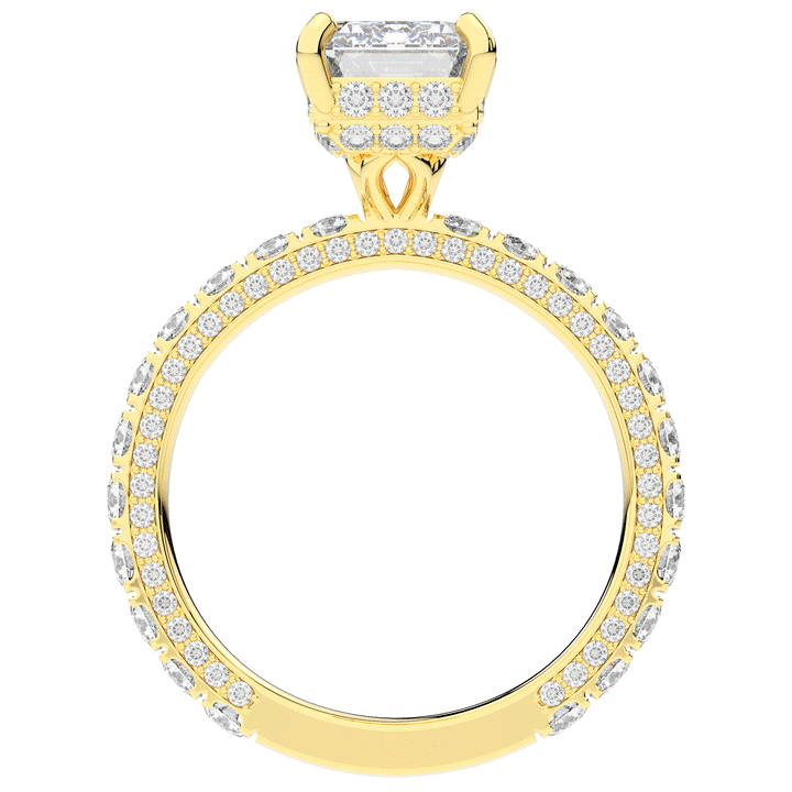 3.00CT.TW EMERALD CUT LAB DIAMOND ENGAGEMENT RING - Nazarelle
