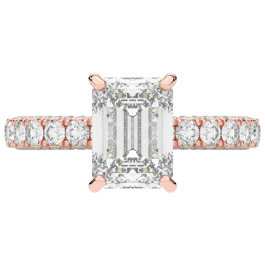 3.00CT.TW EMERALD CUT LAB DIAMOND ENGAGEMENT RING - Nazarelle