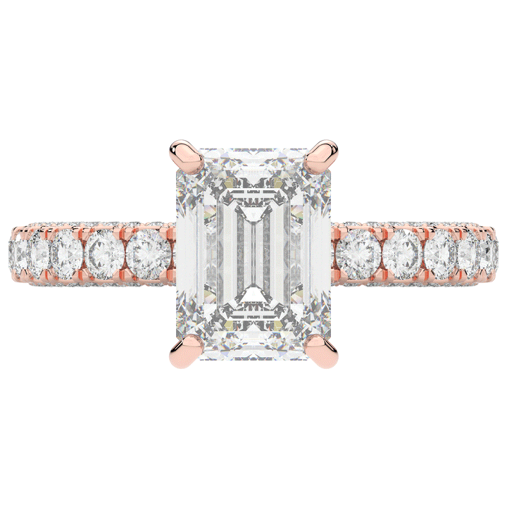3.00CT.TW EMERALD CUT LAB DIAMOND ENGAGEMENT RING - Nazarelle
