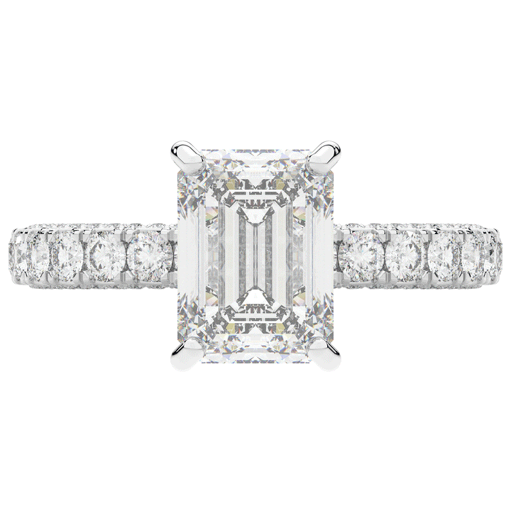 3.00CT.TW EMERALD CUT LAB DIAMOND ENGAGEMENT RING - Nazarelle