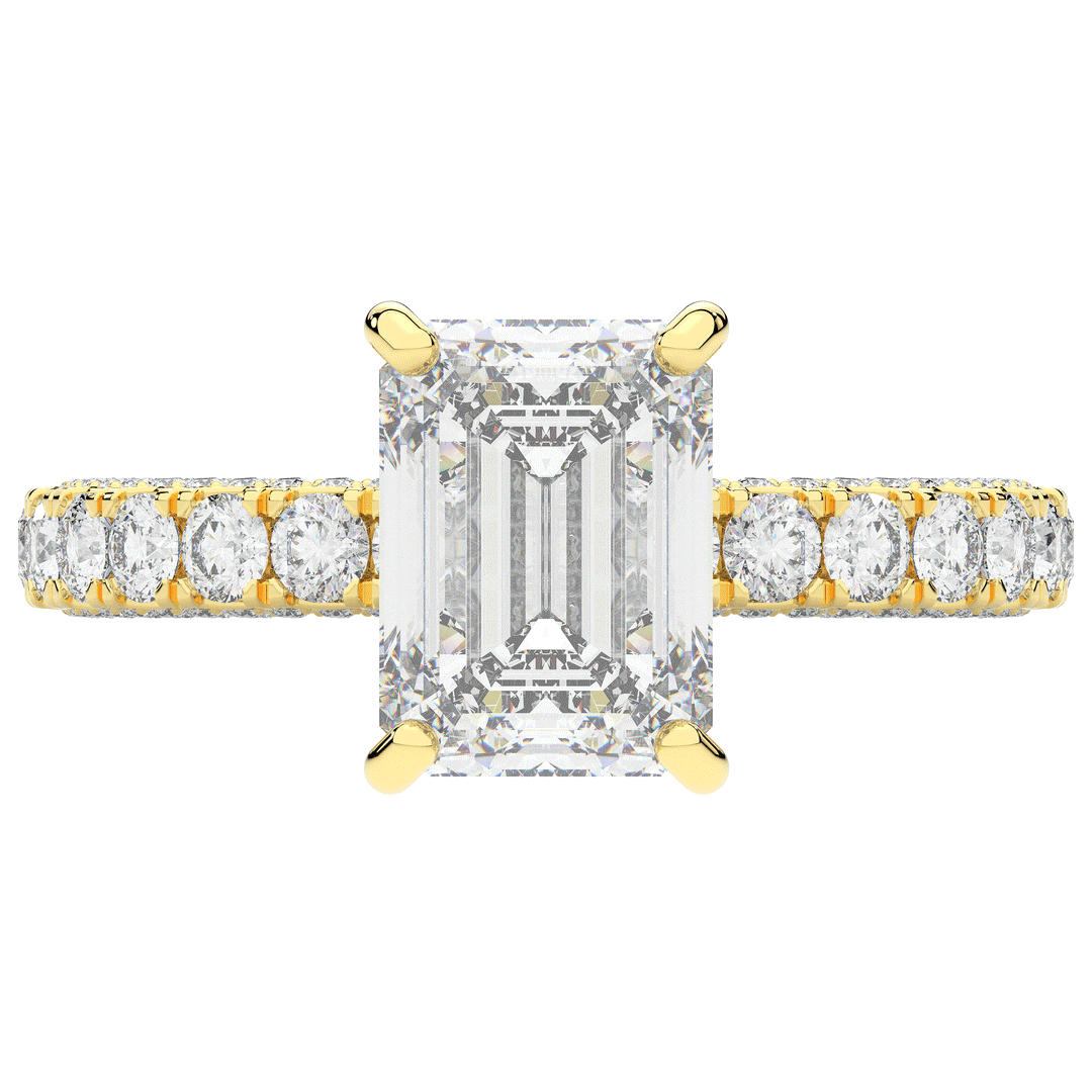 3.00CT.TW EMERALD CUT LAB DIAMOND ENGAGEMENT RING - Nazarelle