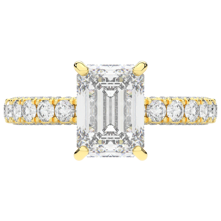 3.00CT.TW EMERALD CUT LAB DIAMOND ENGAGEMENT RING - Nazarelle