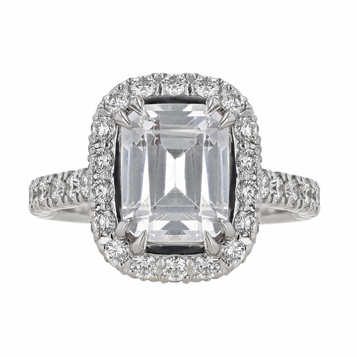 White & Rose Gold Double Halo Diamond Ring