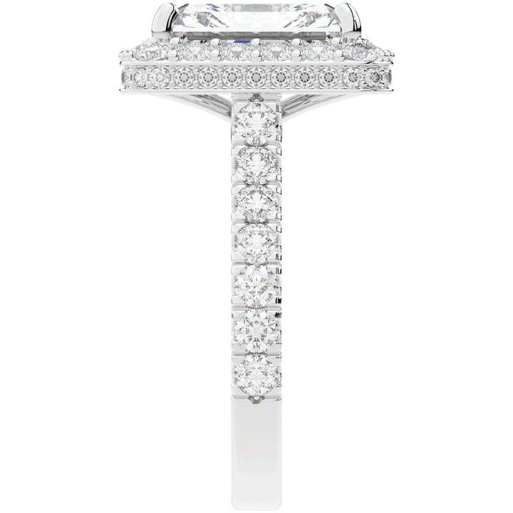 4.50CT.TW RADIANT LAB DIAMOND HALO ENGAGEMENT RING - Nazarelle