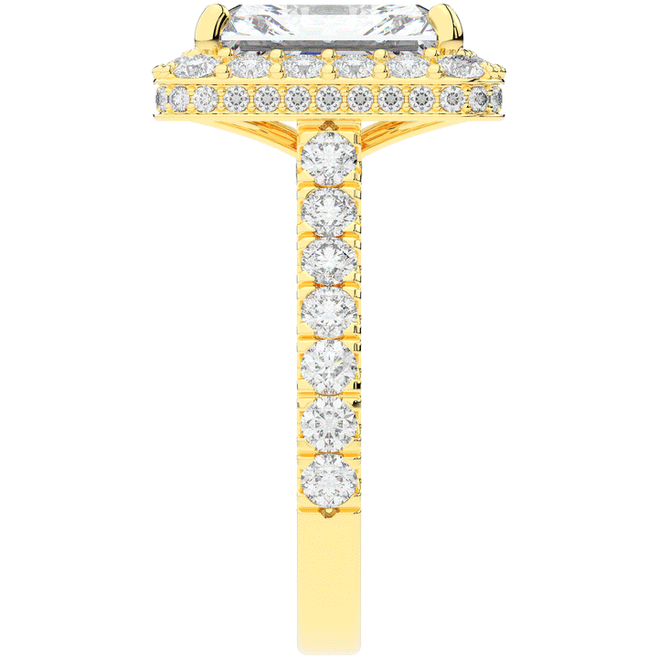 4.50CT.TW RADIANT LAB DIAMOND HALO ENGAGEMENT RING - Nazarelle