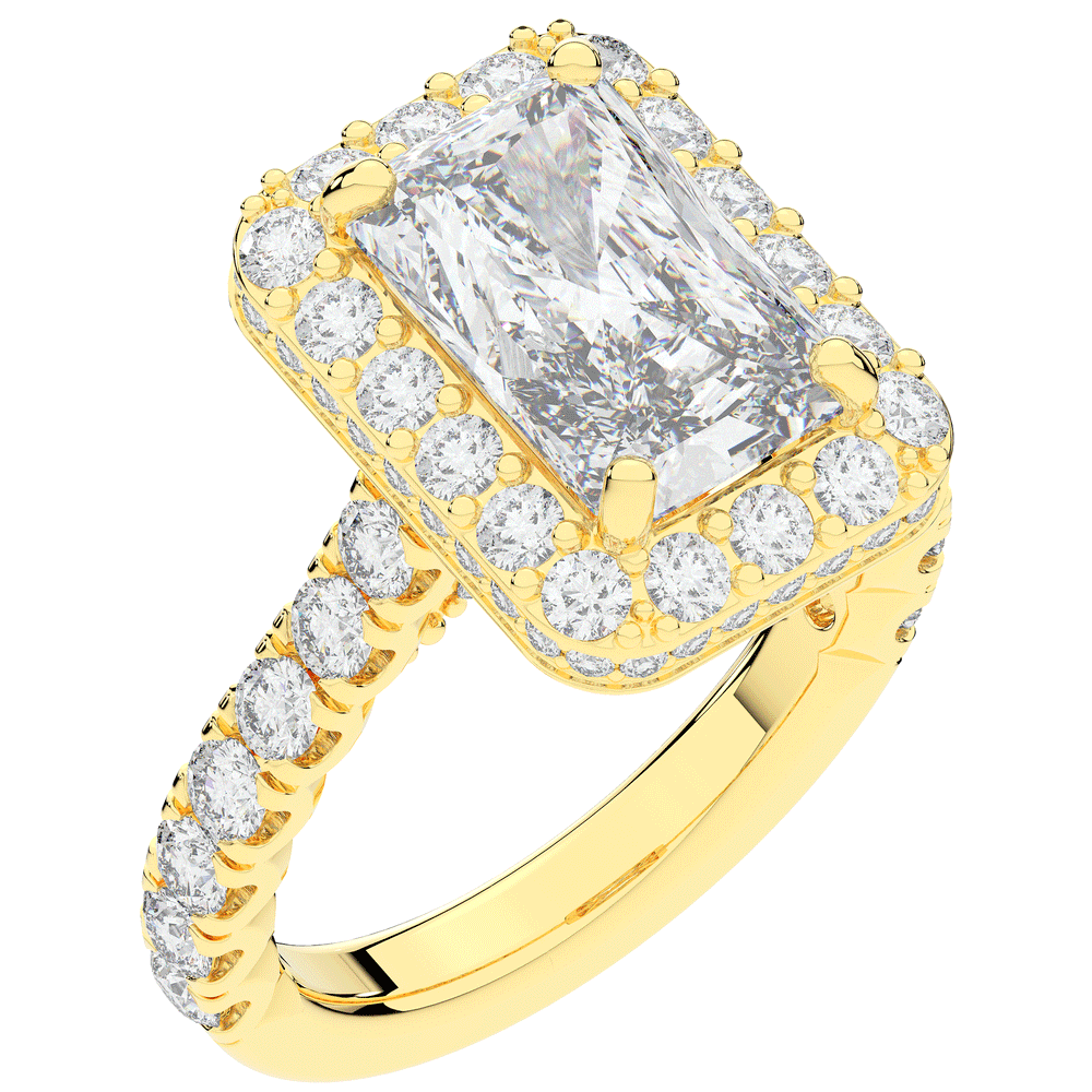 4.50CT.TW RADIANT LAB DIAMOND HALO ENGAGEMENT RING - Nazarelle