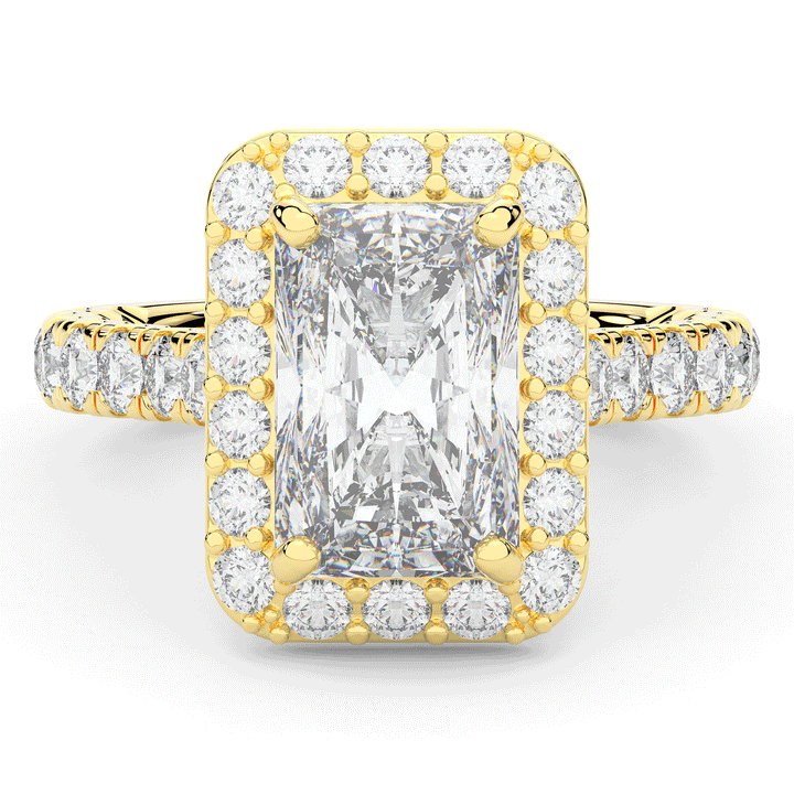 4.50CT.TW RADIANT LAB DIAMOND HALO ENGAGEMENT RING - Nazarelle