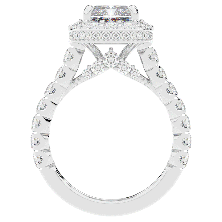 4.50CT.TW RADIANT LAB DIAMOND HALO ENGAGEMENT RING - Nazarelle