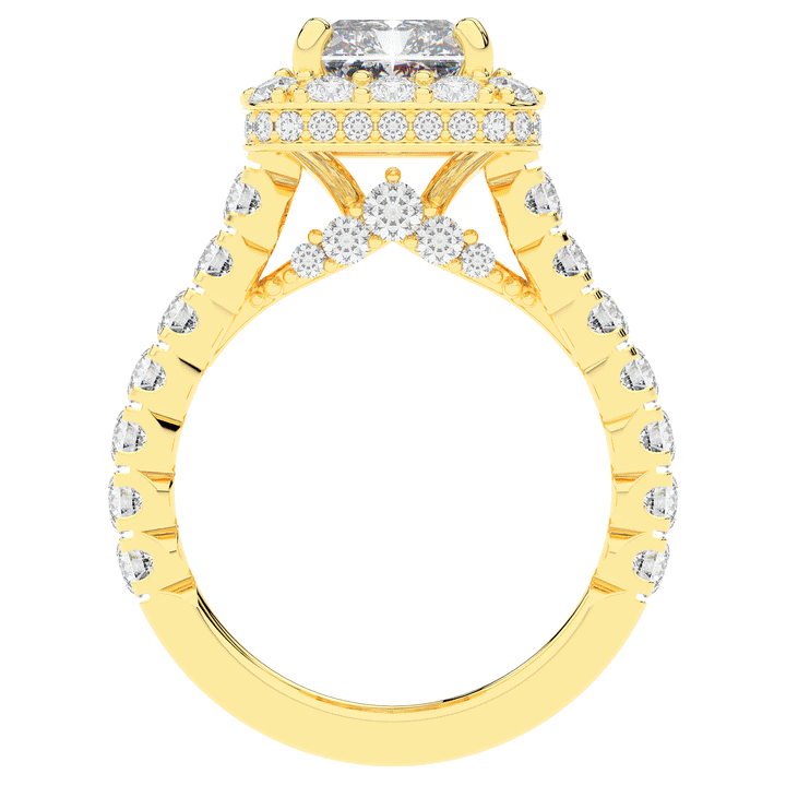 4.50CT.TW RADIANT LAB DIAMOND HALO ENGAGEMENT RING - Nazarelle