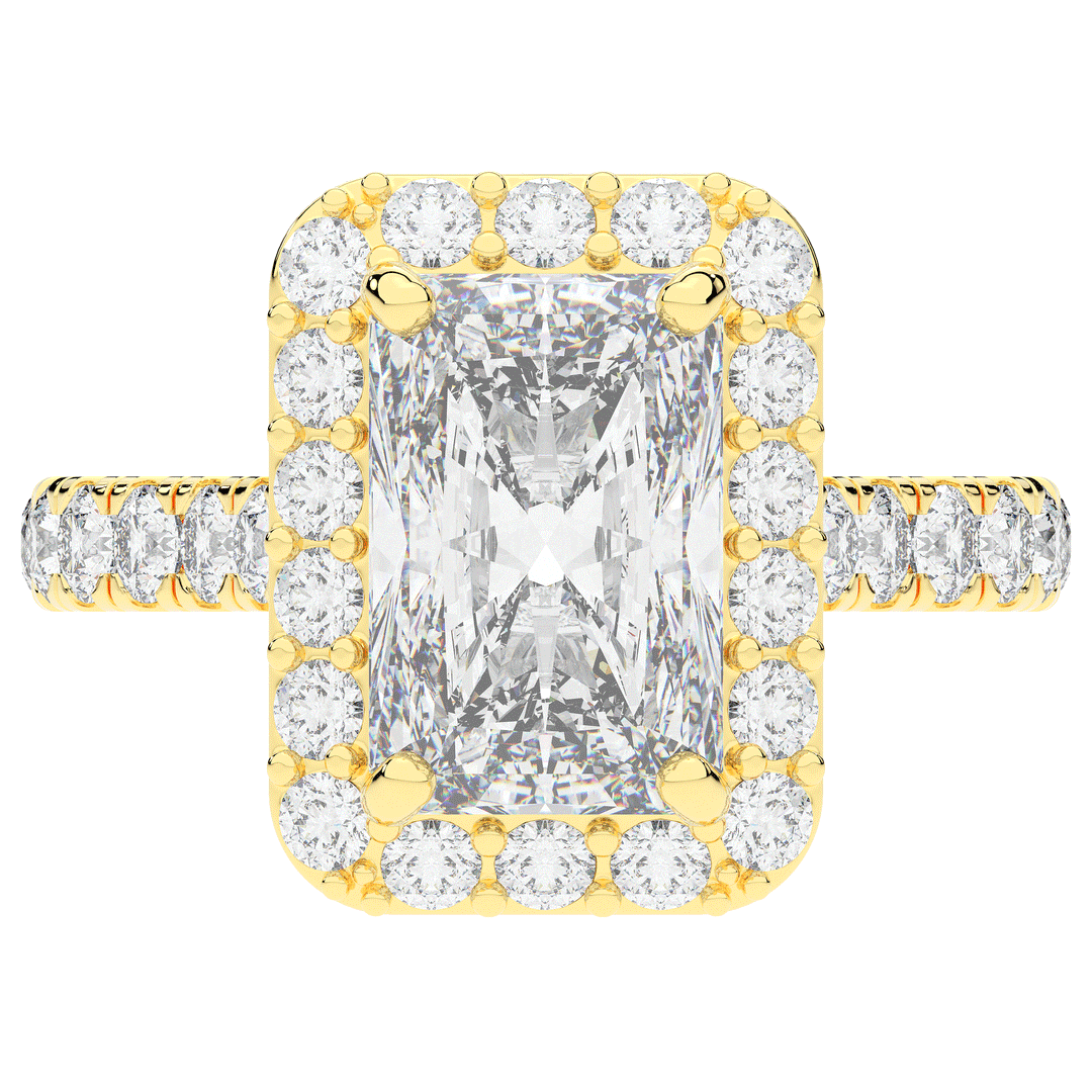 4.50CT.TW RADIANT LAB DIAMOND HALO ENGAGEMENT RING - Nazarelle