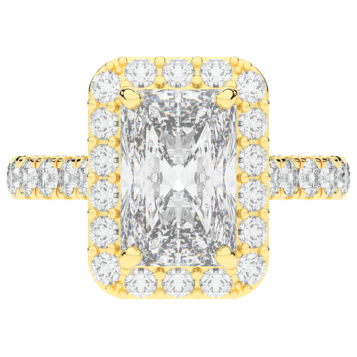4.50CT.TW RADIANT LAB DIAMOND HALO ENGAGEMENT RING - Nazarelle