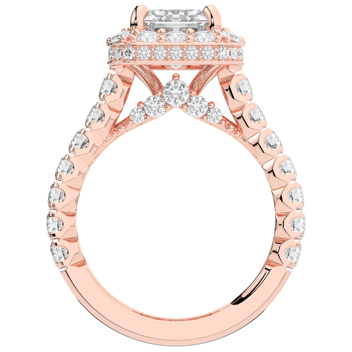 4.50CT.TW EMERALD CUT LAB DIAMOND HALO ENGAGEMENT RING - Nazarelle