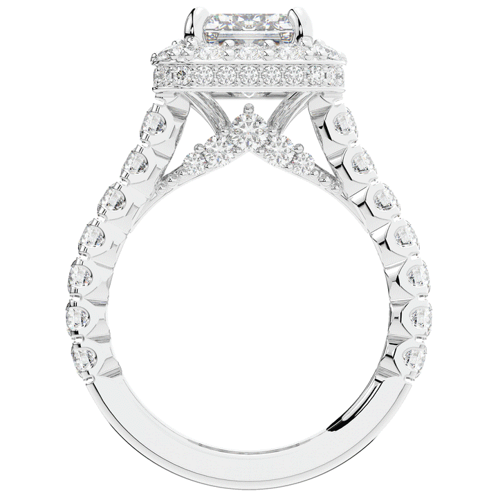 4.50CT.TW EMERALD CUT LAB DIAMOND HALO ENGAGEMENT RING - Nazarelle