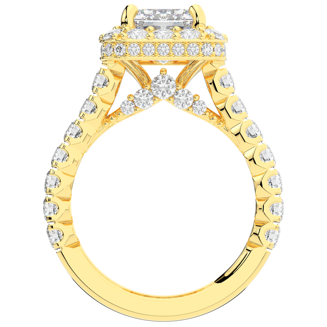4.50CT.TW EMERALD CUT LAB DIAMOND HALO ENGAGEMENT RING - Nazarelle