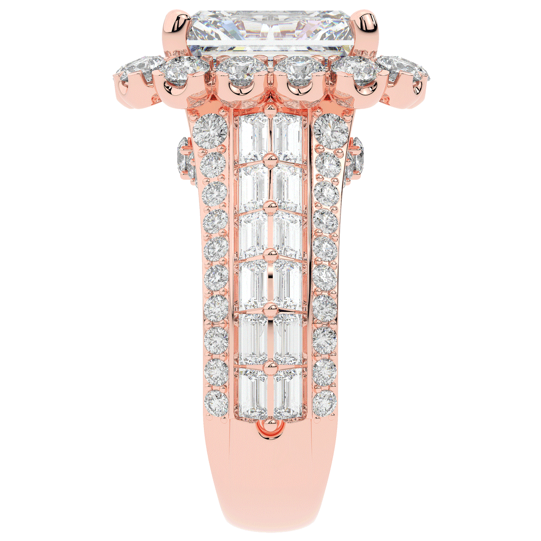 8.00CT.TW RADIANT LAB DIAMOND HALO ENGAGEMENT RING - Nazarelle