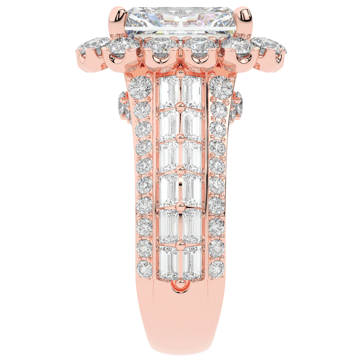 8.00CT.TW RADIANT LAB DIAMOND HALO ENGAGEMENT RING - Nazarelle