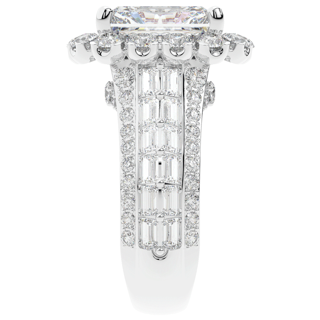8.00CT.TW RADIANT LAB DIAMOND HALO ENGAGEMENT RING - Nazarelle