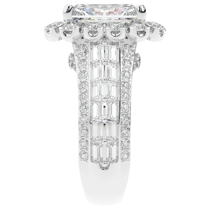 8.00CT.TW RADIANT LAB DIAMOND HALO ENGAGEMENT RING - Nazarelle